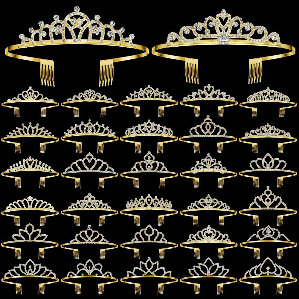5774 30 Pcs Tiara Crowns Bulk Galentines Day Party Favors Crystal Queen